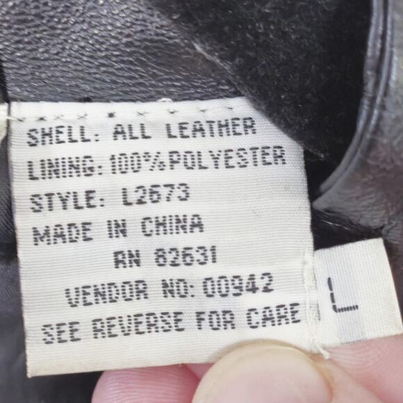 Newport News Women’s Leather Jacket L Retro Minimalist Genuine Black Button Down - Picture 7 of 8